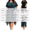 thumbnail image 3 of SAWOBUUN Womens Plus Size Summer Boho Fringe Dress Short Sleeve Crew Neck Loose Tassel Hem Midi Shift Dress for Beach Vacation, 3 of 5