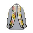 thumbnail image 3 of Sunflower and Hydrangea Cream Pattern Backpack for School, Cute School Bag with Adjustable Shoulder Straps and Padded Back, 15.3"x11"x6.7", 3 of 5