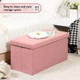 thumbnail image 2 of PINPLUS 31.5" Folding Ottoman Storage Bench,Foot Rest Stool Seat for Living Room,Pink,Sherpa Fabric, 2 of 10