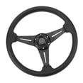 thumbnail image 1 of 14 Inch Car Steering Wheel, PU Leather Racing Style Universal Fit for 6 Hole Steering Wheel Hub Adapter, Wear Resistant, Comfortable Design, Easy to Install with Screws and Wrench, 1 of 7