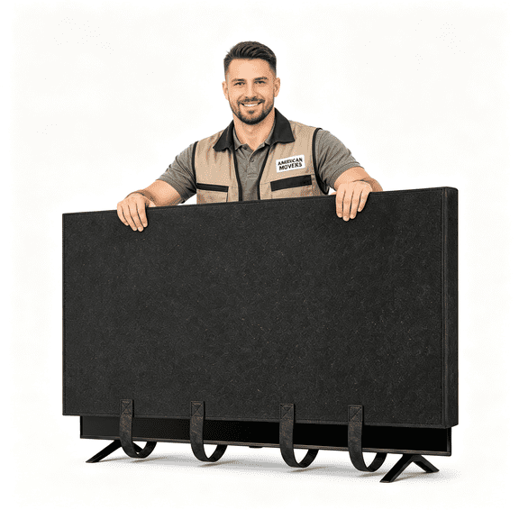 GJX 50"-55 Tv Cover for Moving&Shipping,Dust Anti-Scratch Tv Screen Cover|Tear Resistance Thick Felt Cover with Bottom Straps,Reusable Anti-Scratch Tv Protector,Duty Felt Anti-Scratch Dust