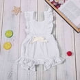 thumbnail image 4 of WEIYLL Girls Bodysuits Color Solid Ruffles Backcross Outfits Sleeveless Ribbed White Toddler Clothes for 3-6 Months, 4 of 4