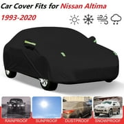 Full Car Cover Custom Fits for NISSAN ALTIMA 1993-2020, 210T Waterproof Anti-UV Windproof Dustproof All Weather Outdoor Indoor Protection with Reflective Strips, Black