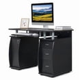 thumbnail image 5 of 115x55x74cm 15mm MDF Portable Computer Desk with Door and 3 Drawers Black, 5 of 7