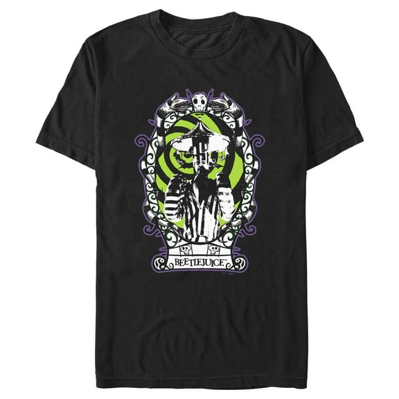 Men's Beetlejuice Carousel Hat Framed Portrait Graphic T-Shirt