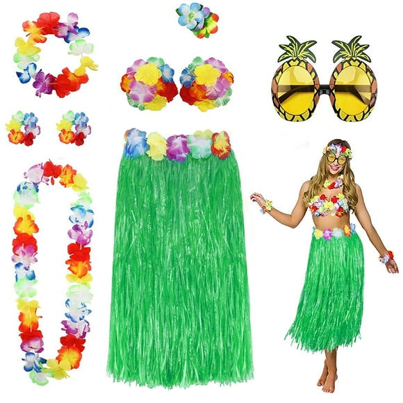 Kit de Disfraz de Falda Hula PHOGARY para Fiesta Luau en Hawái para Mujeres