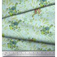 thumbnail image 2 of Soimoi Modal Satin Fabric Dot,Leaves & Lizard Reptile Printed Craft Fabric by The Yard 42 Inch Wide, 2 of 3