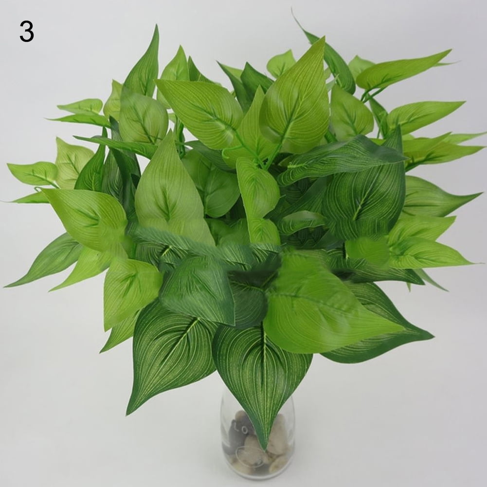 Trayknick 1Pc Fake Leaf Foliage Bush Indoor Outdoor Artificial Plant