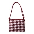 thumbnail image 2 of Bolsa bandolera de hombro con patrón a cuadros retro cuadrado para mujer (rojo vino) Likrtyny Para Estrenar, 2 of 9