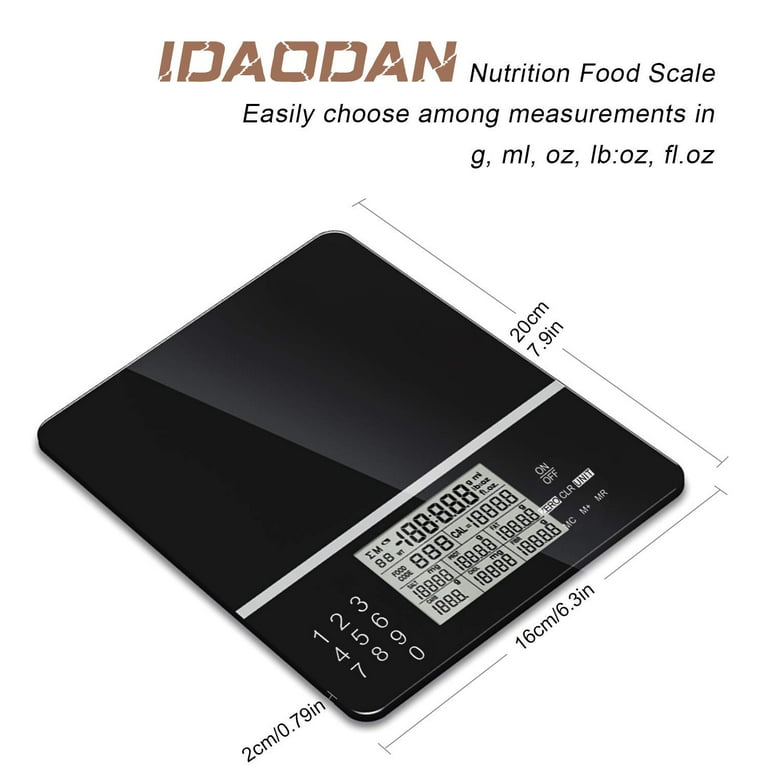 IDAODAN Smart Food Scale,Digital Nutrition Kitchen Scale, Coffee Scale, Food  Scales Digital Weight Grams and OZ,Digital Nutrition Kitchen Scale -  Accurate Food and Nutrient Calculator
