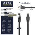 thumbnail image 3 of Cat8 Ethernet Cable, 10ft, High Speed 25/40Gbps 2000Mhz Gigabit Ethernet LAN Cable, 24AWG S/FTP Patch Cable with RJ45, 3 of 5
