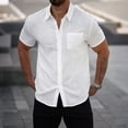 thumbnail image 4 of asjyhkr Mens Cotton Linen Short Sleeve Shirts Casual Loose Fitted Lightweight Comfy V Neck Tshirts, 4 of 9