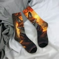 thumbnail image 5 of Sigee Sunset Maple Tree Fox for Contrast Design Soft Moisture-Wicking Socks Crew Casual Athletic Stretchy Loose Middle Tube Socks, 5 of 6