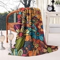 thumbnail image 2 of Pioneer Flower Floral Print Pattern Blanket,Comfortable Soft Lamb Wool Throw Blanket,All Season,Warm Lightweight Blankets for Sofa Bed Couch Living Room Chair,60"x80", 2 of 4