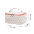 thumbnail image 2 of Unique Bargains 1 Pc Lightweight Square Dots Travel Cosmetic Bag for Travel White Pink Polyester, 2 of 6