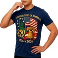 thumbnail image 3 of 250 Anniversary Men's Patriotic Independence Day Graphic Casual Short Sleeve Comfort Tee 4Th of July Shirt Navy XXL, 3 of 4
