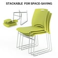 thumbnail image 4 of Ktaxon Stackable Chairs 4 Pcs, Plastic Stacking Chairs with Removeable Back for Wedding, Meeting, Conference, Commercial Use, Green, 4 of 7