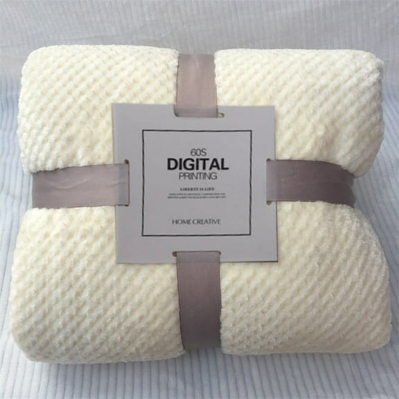 Soft Warm Plaid Fleece Bed Blanket Large Mesh Flannel Blankets Thick Breathable Polyester Blanket,A,Coral Fluff