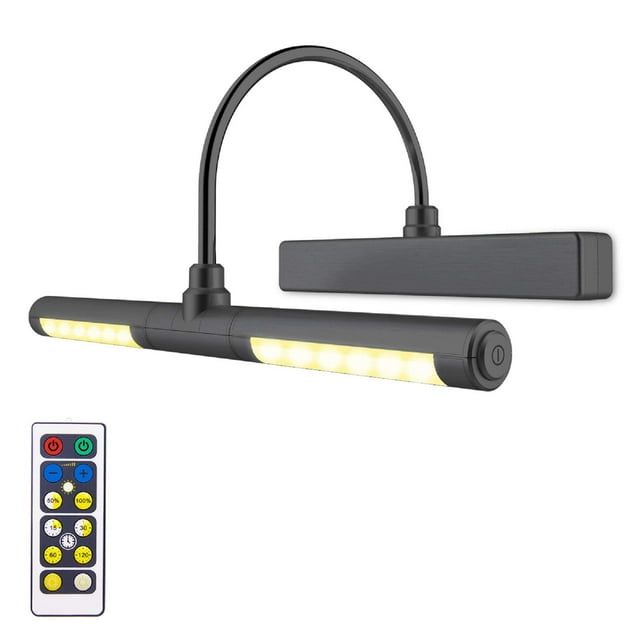 Luxsway Luz De Pintura Inalámbrica Con Cabezal De Luz Giratorio Para Arte De Pared Imágenes Pintura Obra De Arte Pantalla Control Remoto Regulable Y Temporizador Apagado Funciona Con Pilas-Negro