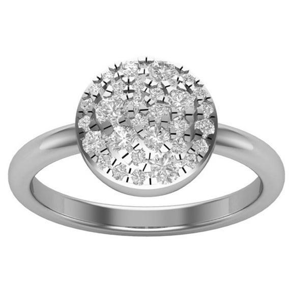 Araiya Sterling Silver Cluster Diamond Band Ring for Women (1/2 cttw, I-J Color, I2-I3 Clarity), Size 7