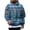 Blue, variant on Mens Casual Vintage Patchwork Print Hoodie Long Sleeve Pullover with Single Pocket Drawstring Hood Relaxed Fit Top Green 3XL