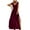 Wine, variant on IROINNID Women's A-Line Dress Fashion Gorgeous England Loose Sleeveless Solid Slim Fit Split Floor-Length Dress V-Neck Comfort Waist Dress