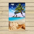 thumbnail image 1 of Toalla de playa ABPHQTO estrella de mar playa de verano vida marina tropical palmera caracola 40x70 cm, 1 of 1