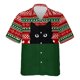 thumbnail image 3 of Camisa hawaiana con estampado 3D de Papá Noel y renos para hombre, camisas hawaianas informales de manga corta para fiestas navideñas, 3 of 5