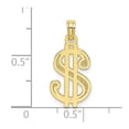 thumbnail image 3 of FB Jewels 10K Yellow Gold Dollar Sign Textured Pendant, 3 of 4