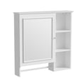 thumbnail image 3 of Yesfashion Bathroom Medicine Cabinet With Single Mirror Door, Wall Mounted Storage Cabinet With Mirror Door And Adjustable Shelf, 3 Open Fixed Shelves, For Bathroom, 3 of 9