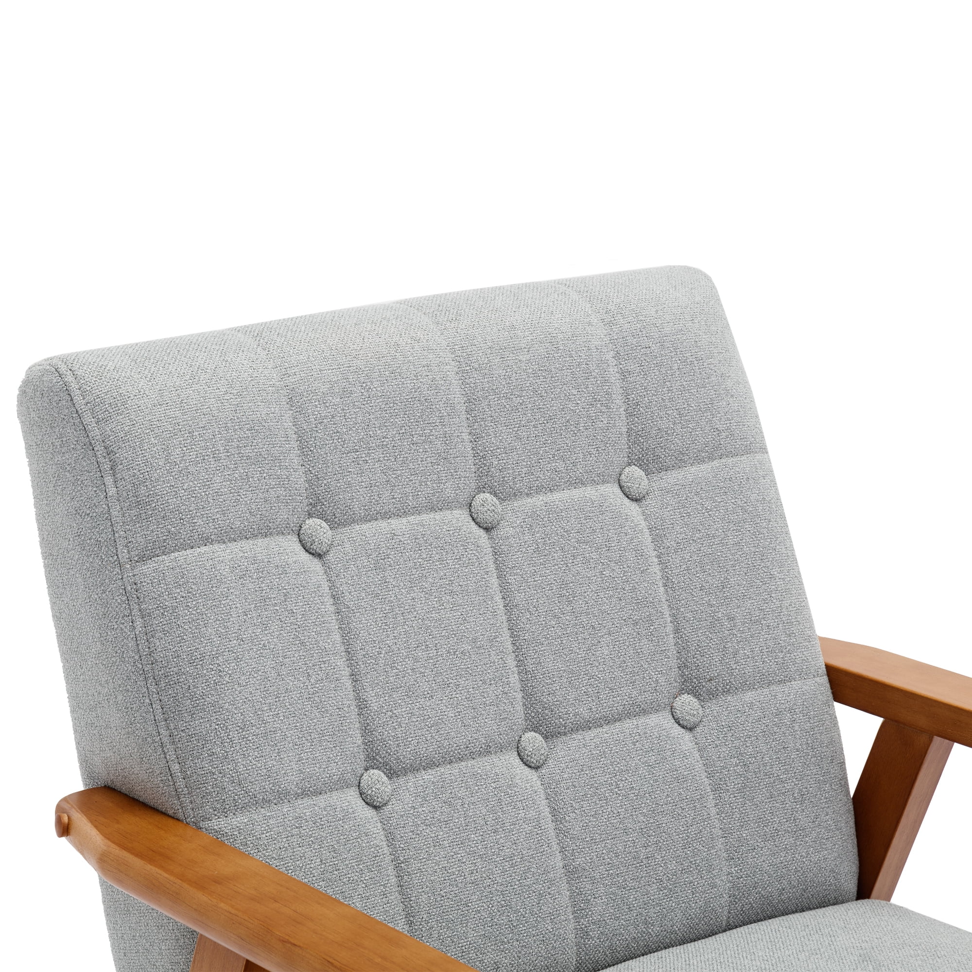 1970's Vintage Mod Gray Polyfiber Opened Hand Accent Chair