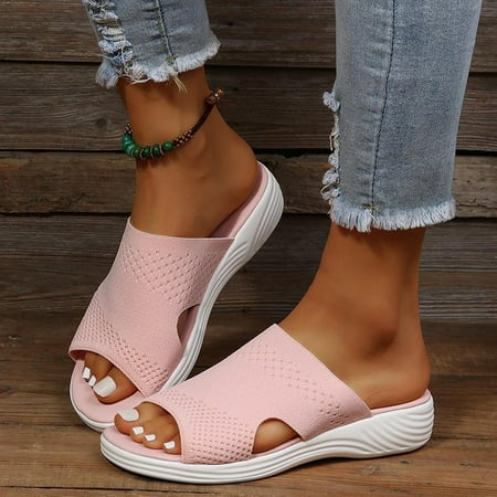 

Hvyesh Orthopedic Sandals for Women Dressy Summer Peep Toe Sandals Comfortable Arch Support Sandals Trendy Breathable Sandal Size 4.5