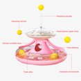 thumbnail image 2 of Interactive Cat Turntable Treat-Dispensing Toy with Rocking Wobble Track - ABS Material, Optional Colors: Dark Blue, Lake Blue, Pink, Yellow - Engaging Playtime Puzzle for Feline Entertainment, 2 of 7