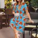 thumbnail image 3 of Easygdp Cartoon Watermelon para Vestido Transpirable de Mujer, Vestido Suelto de Manga Corta con Pliegues y Bolsillos para el Verano, 3 of 6