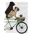 thumbnail image 2 of Fab Funky 15x18 White Modern Wood Framed Museum Art Print Titled - Pugs on Bicycle, 2 of 4