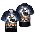 thumbnail image 3 of Happy Halloween Pitbull Witch Pumpkins Bats Hawaiian Shirt Breathable Summer Unisex Merch Terrier Dog Lover - 13012, 3 of 6
