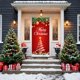 thumbnail image 4 of Linnome Christmas Door Decoration Kit - Santa Claus Themed Hanging Cloth with Border Stickers for Festive Entryways, 4 of 6