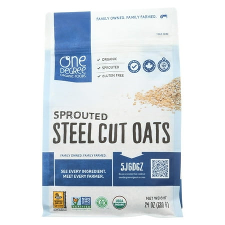 One Degree Organic Foods Organic Steel Cut Oats – Sprouted – Pack of 4 – 24 Oz