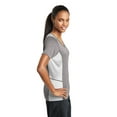 thumbnail image 3 of Sport Tek Adult Female Women Heather Color block T-Shirt VH/White X-Large, 3 of 6