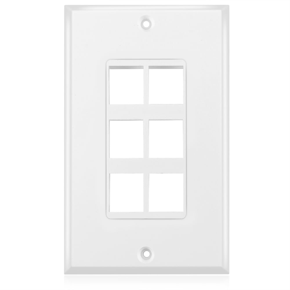 Keystone Wall Plate 6 Port Keystone Insert Jack Single Gang Wiring
