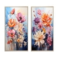 thumbnail image 2 of Designart "Seasonal Blooms Multicolored Flowers on Blue II" Seasonal Flowers Framed Wall Art Set Of 2 - Red Floral Framed Wall Art Set Of 2, 2 of 7