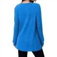 thumbnail image 4 of Camisas de Larga para Mujer, Suéteres Largos con Bolsillos, Túnicas Holgadas Azul XL, 4 of 5
