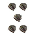 thumbnail image 3 of kurtrusly Bonnet Chapeau Pré-Attaché Hijab Foulard Coloré Turban Réglable Tête Envelopper Oreille Protection Bandeau Accessoires Bonnet Noir floral 5Set, 3 of 6