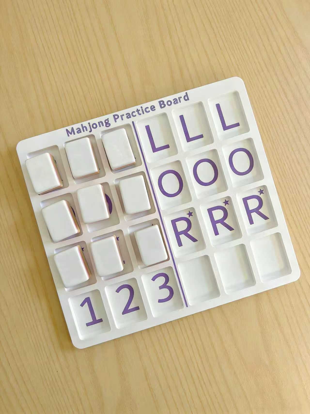 Single Mahjong Practice Board Compatible with Charleston - Portable Practice Board with 24 Slots - for Mahjong Lovers (Purple)