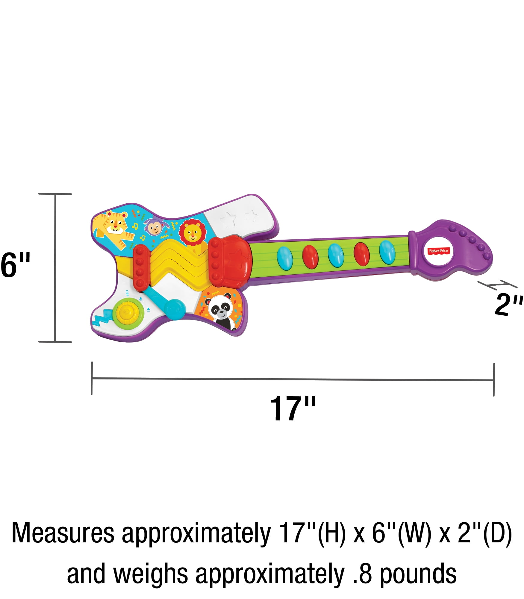Fisher-Price Jump N Jam Whammy Bar Built In Rhythm Guitar Age 2 Years /& Up