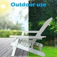 thumbnail image 6 of Adirondack Chair Outdoor Wooden Patio Chairs Folding Weather Resistant Lawn Chair w/Arms, Modern Reclining Seating Fire Pit Chair for Deck Backyard Garden Bench Pool, White, 6 of 7