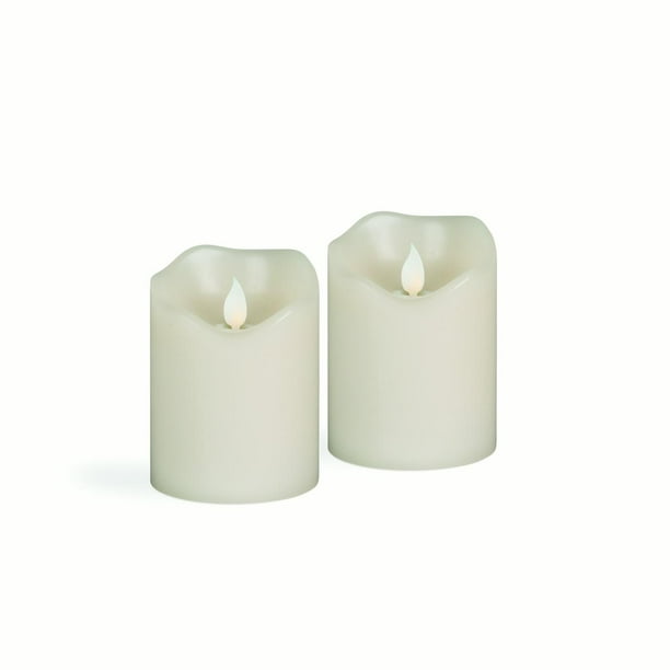 Everlasting Glow Wavy Edge Vanilla Scented LED Candle with Timer (Set