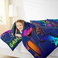 thumbnail image 4 of jejeloiu 3D Console Lovers Bedding Comforter Set,Modern Video Game Twin Comforter Sets,Colorful Ombre Effect Bedding Set For Boy,Super Cozy Room Decor Reversible,2pcs, 4 of 8