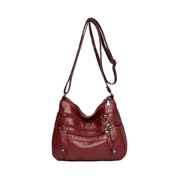 Bolso Bandolera con Cremallera, Correa Ancha para El Hombro, Cartera para Teléfono Móvil, Bolso de Hombro, Múltiples Bolsillos con Cremallera.