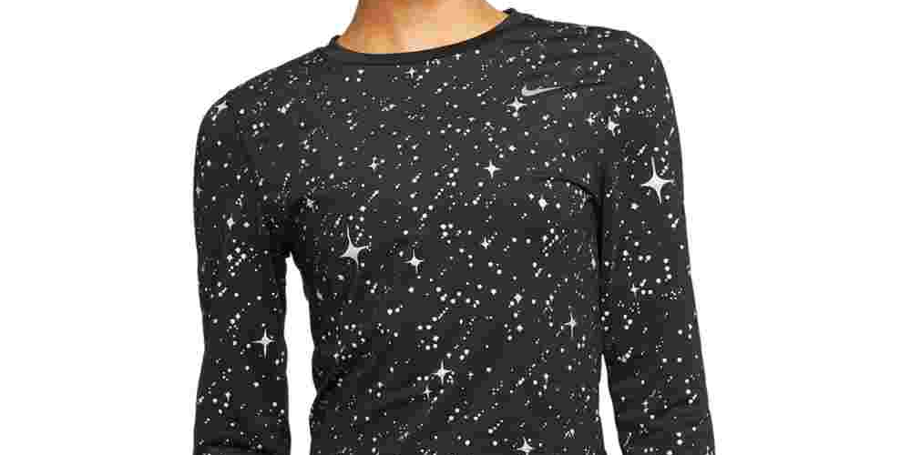 Nike Womens Starry Night Fitness Training Crop Top Black L - image 2 of 3